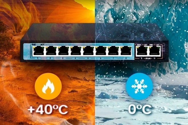 Przełączator Extralink Ceres cu 8 porturi PoE