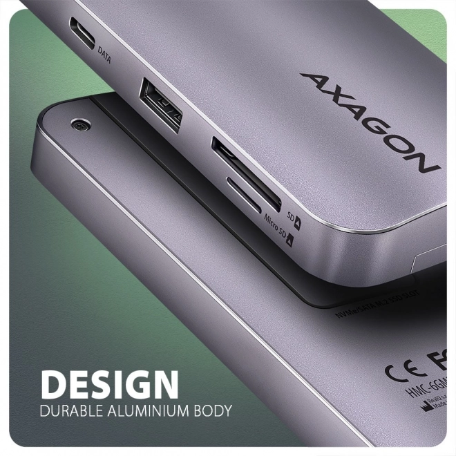 Hub USB-C 6-in-1 AXAGON cu M.2 și HDMI