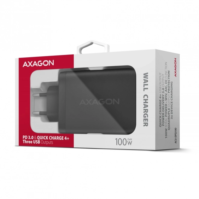 Încărcător GaN 100W cu 3 porturi AXAGON