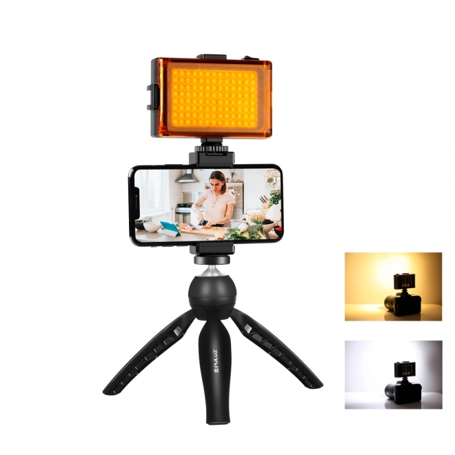 Set Puluz pentru difuzare live cu suport trepied și lampă LED