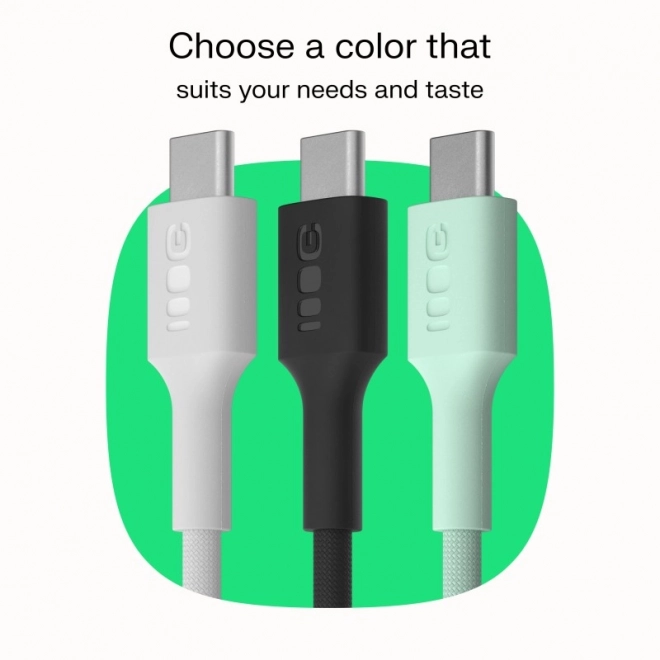 Cablu USB-C la USB-C PowerStream 100W alb împletit 1,2m