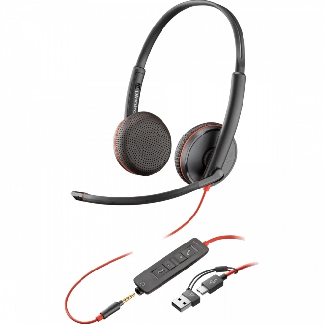 Căști USB-C stereo Poly Blackwire 3225