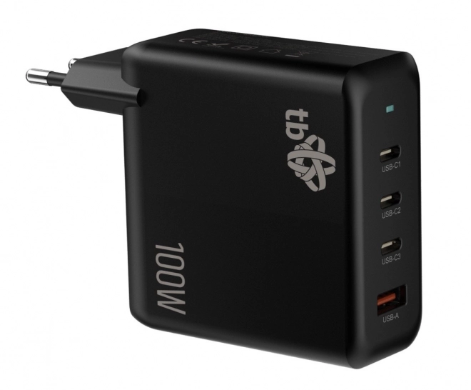 Încărcător 3x USB C + USB A Power Delivery negru 100W