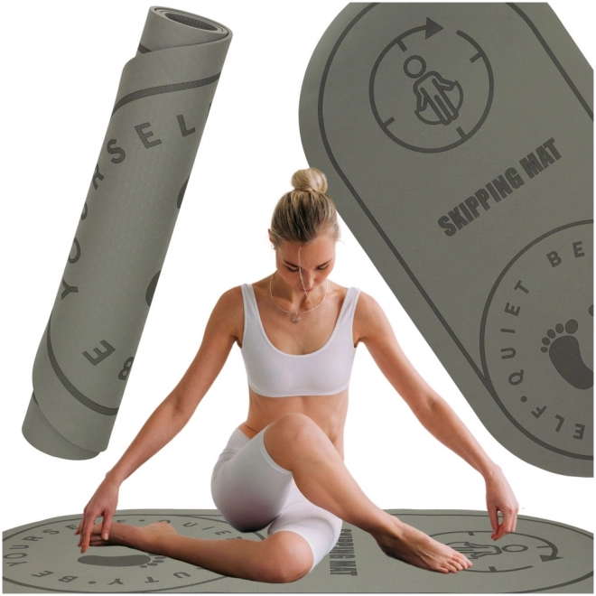 Saltea de fitness pentru exerciții de yoga și sărituri, gri, 125x61,5x0,6 cm