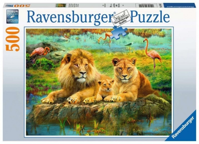 Puzzle Ravensburger lei în savană 500 piese