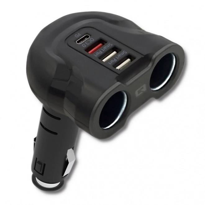 Împărțitor auto pentru priză brichetă 12-24V cu încărcare rapidă