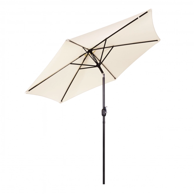 Umbrelă de grădină mare înclinată, cu manivelă, 6 spițe, bej, 270 cm