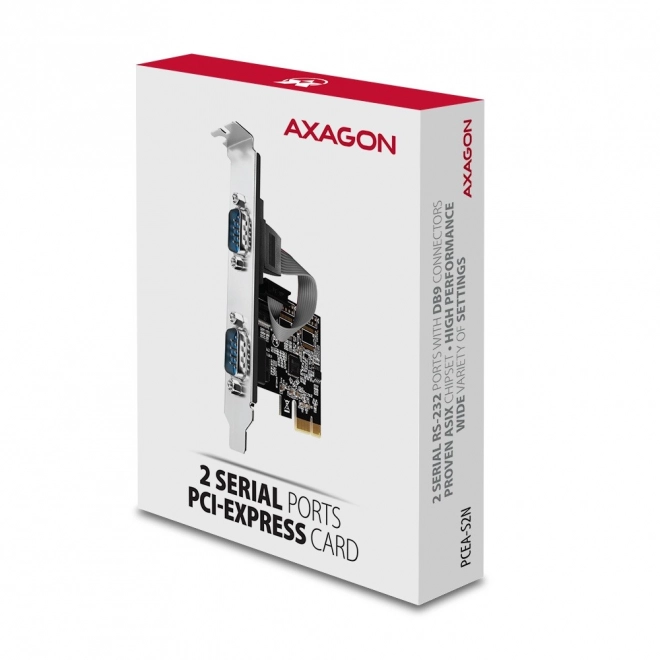 Controlor PCIe cu 2 porturi seriale RS232 AXAGON