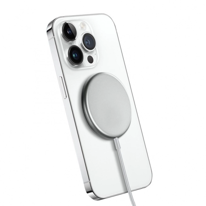 Încărcător wireless MagSpot cu MagSafe 15W argintiu