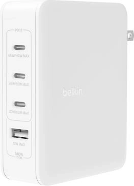 Încărcător alb cu 4 porturi 140W pentru UK, EU, US