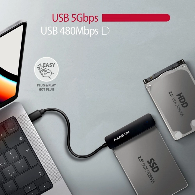 Adaptor USB-C la SATA HDD/SSD AXAGON FASTPort2