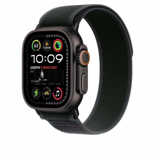 Curea neagră Trail pentru carcasă 49 mm - M/L - elemente din titan