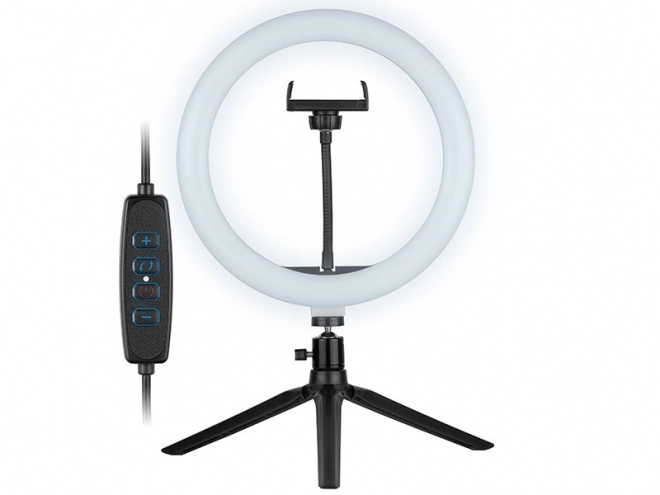 Lumină LED circulară 26 cm cu mini trepied și suport pentru telefon