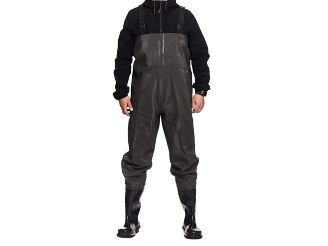 Pantaloni de pescuit impermeabili cu bretele ajustabile