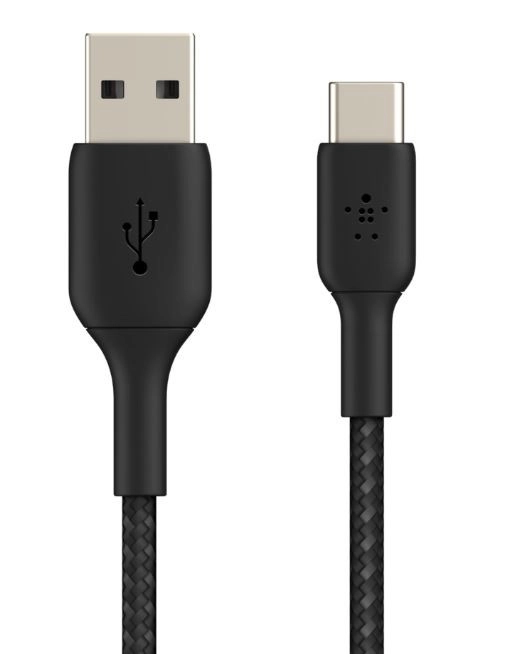 Cablu impletit USB-C la USB-A 3m negru