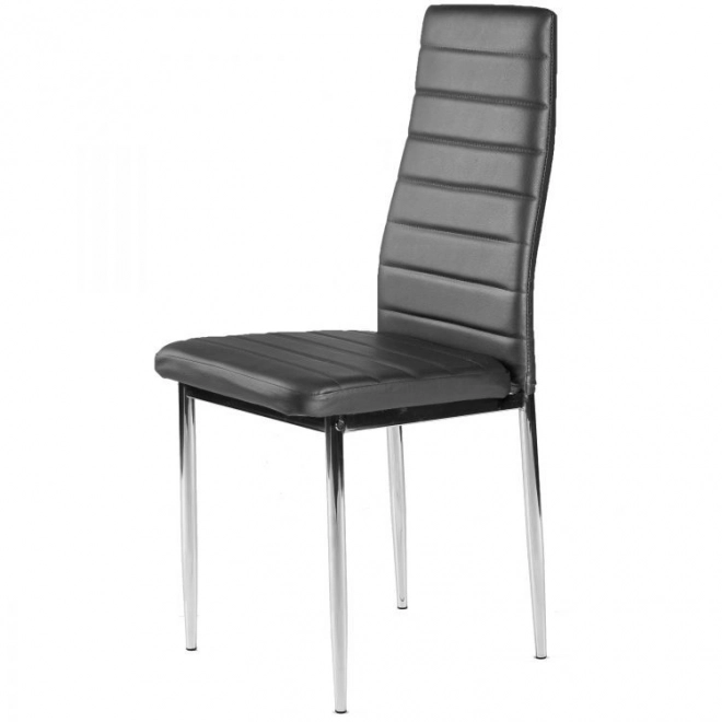 Set scaune piele ecologică pentru living și sufragerie, picioare cromate