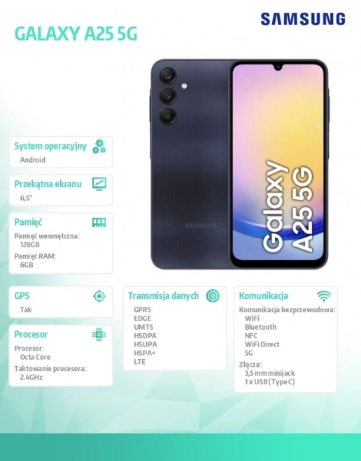 Smartphone Samsung Galaxy A25 5G 6/128 GB negru