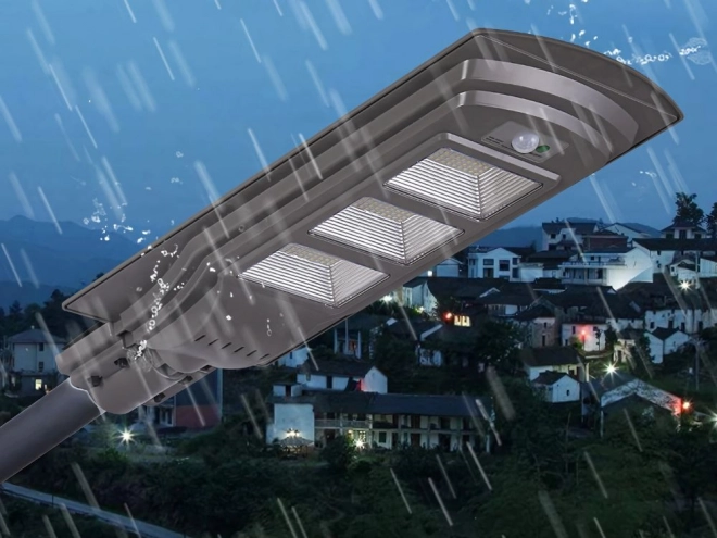 Lampa stradală solară LED cu telecomandă și senzori