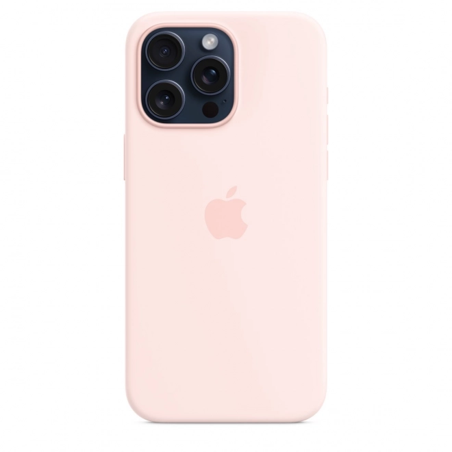 Husă siliconică cu MagSafe pentru iPhone 15 Pro Max - roz deschis
