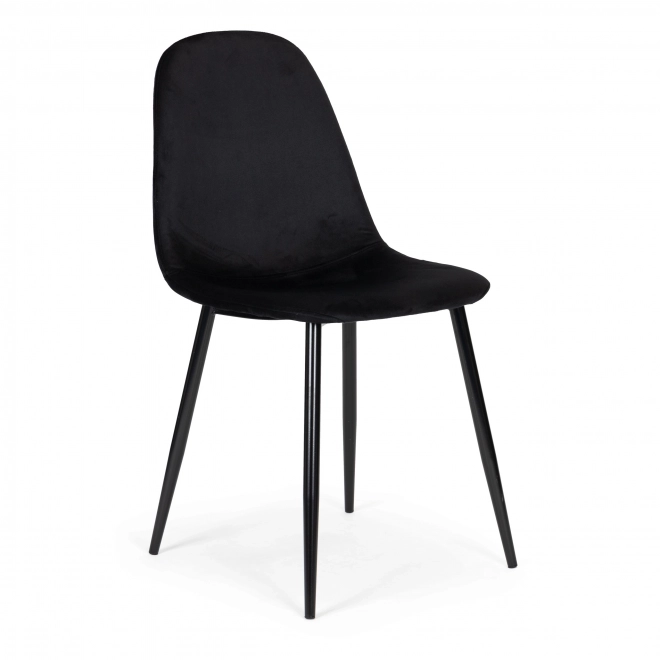 Set de scaune din catifea pentru sufragerie și living room - negru