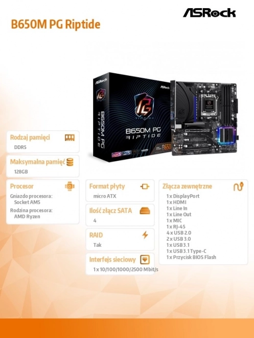 Placa de bază B650M PG Riptide