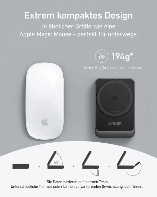 Statie de incarcare fara fir 3 in 1 Anker MagGo pliabila, neagra