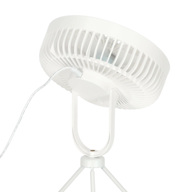 Ventilator de birou fără fir alb