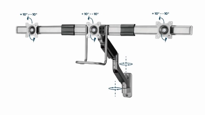 Suport de perete pentru trei monitoare 17-27 inch