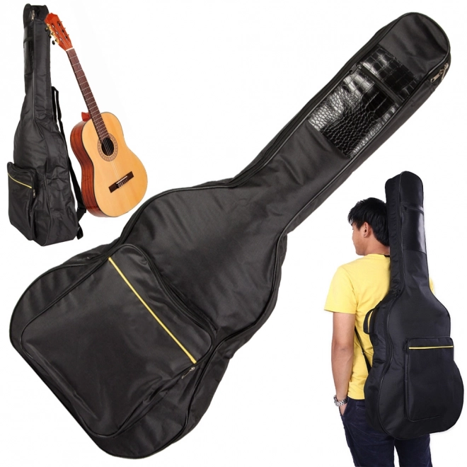 Husă pentru chitară acustică cu buzunare și întărituri