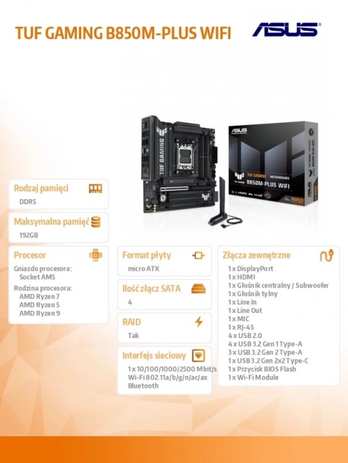 Placă de bază ASUS TUF Gaming B850M-Plus WiFi