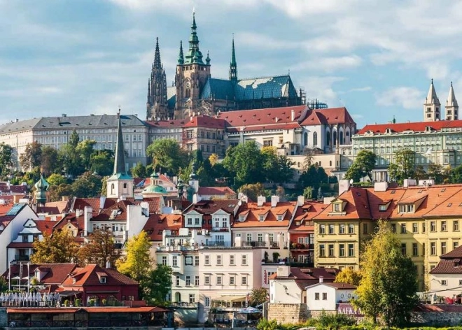 Puzzle cu Vederea Castelului din Praga 1000 piese