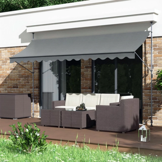 Umbrelă de balcon ajustabilă pe înălțime, rezistentă la apă, cu manivelă manuală