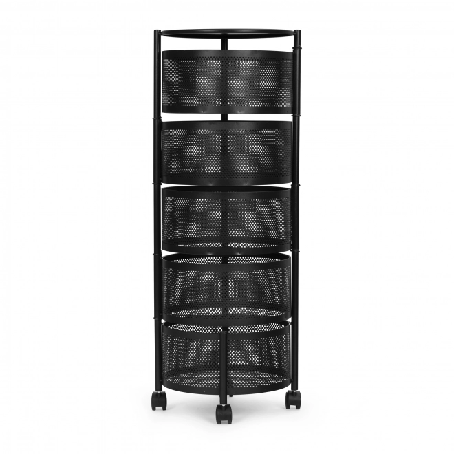 Organizator bucătărie cu etajere rotative, 5 nivele, metal, ModernHome