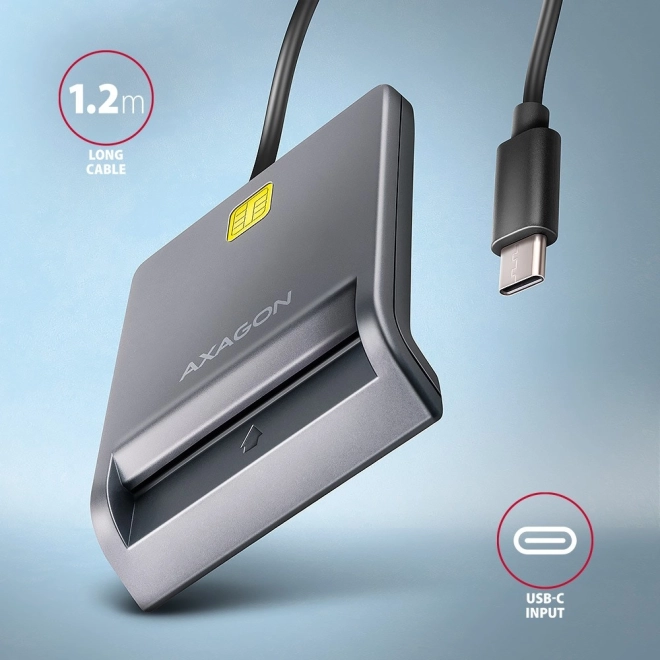 Cititor de carduri de identificare AXAGON USB-C cu cablu