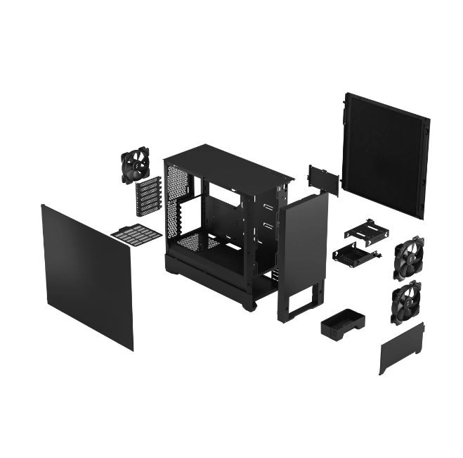 Carcasă Fractal Pop Silent Black Solid