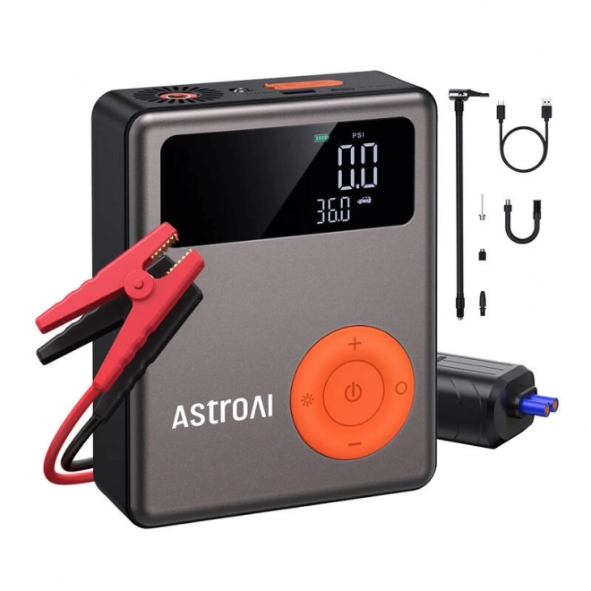 Starter de urgență 4 în 1, compresor pneuri și powerbank AstroAI