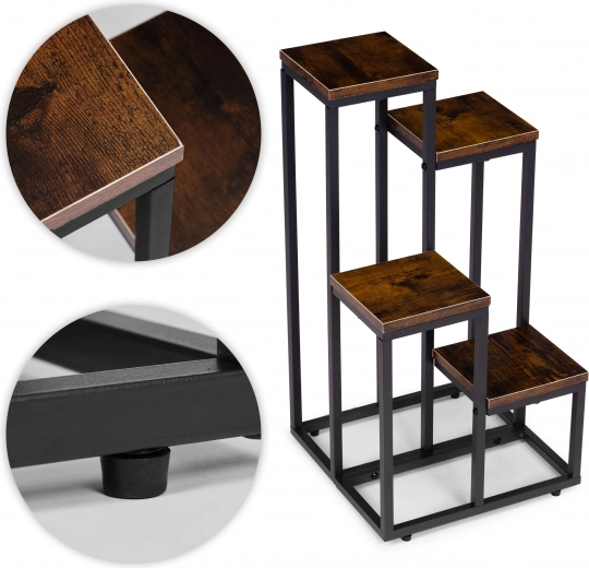 Oțel durabil și suprafață cu decor de lemn