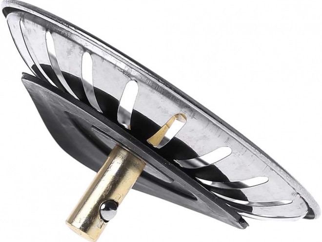 Sită metalică pentru chiuvetă cu coș mare și sifon