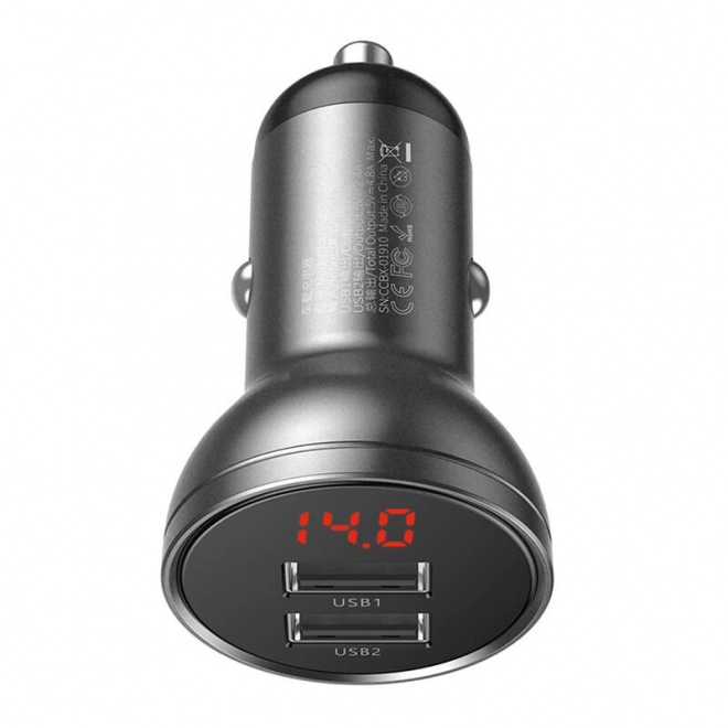 Încărcător auto Baseus cu ecran 2x USB
