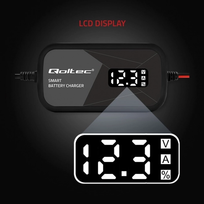 Încărcător inteligent cu microprocesor 12V 2A pentru acumulator AGM GEL cu funcție de regenerare și afișaj LCD