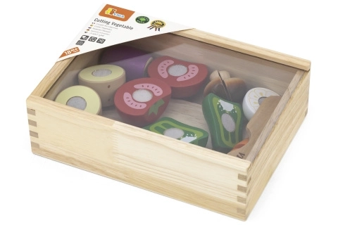 Set de tăiat din lemn - legume pentru copii