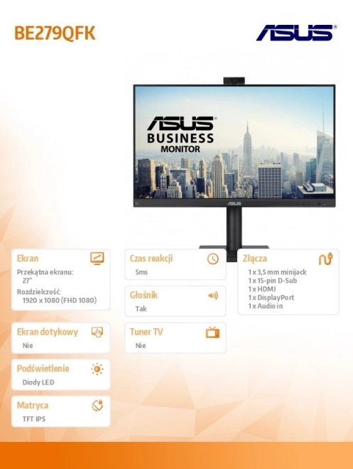 Monitor ASUS BE279QFK cu cameră