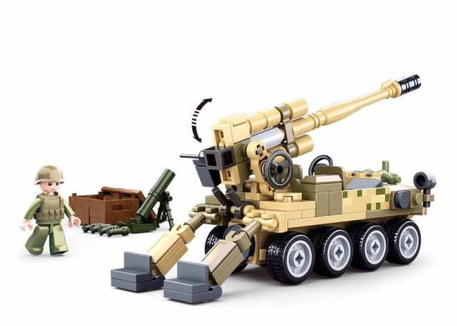 Set de construcție SLUBAN Army – tun mobil 8x8 cu mortar terestru
