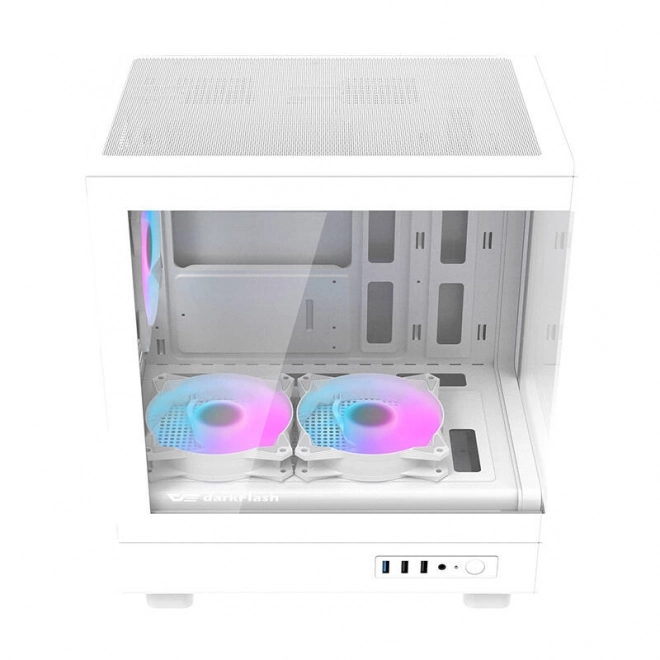 Carcasa calculator Darkflash cu ventilatoare aRGB albă