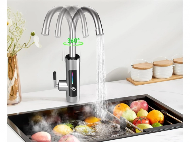 Robinet electric instant pentru bucătărie cu afișaj LCD