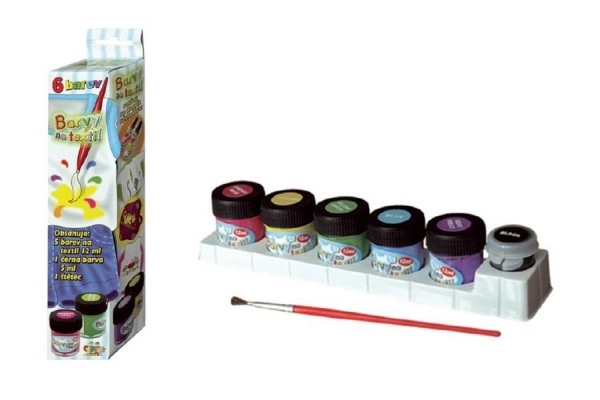 Creatoys set culori textile cu pensulă