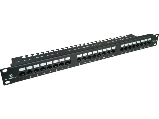 Patch panel UTP Cat. 6, 24 de porturi, LSA cu poliță, 1U