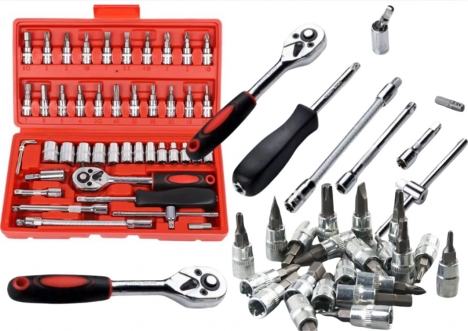Set de chei de soclu 1/4" - 46 de piese în cutie