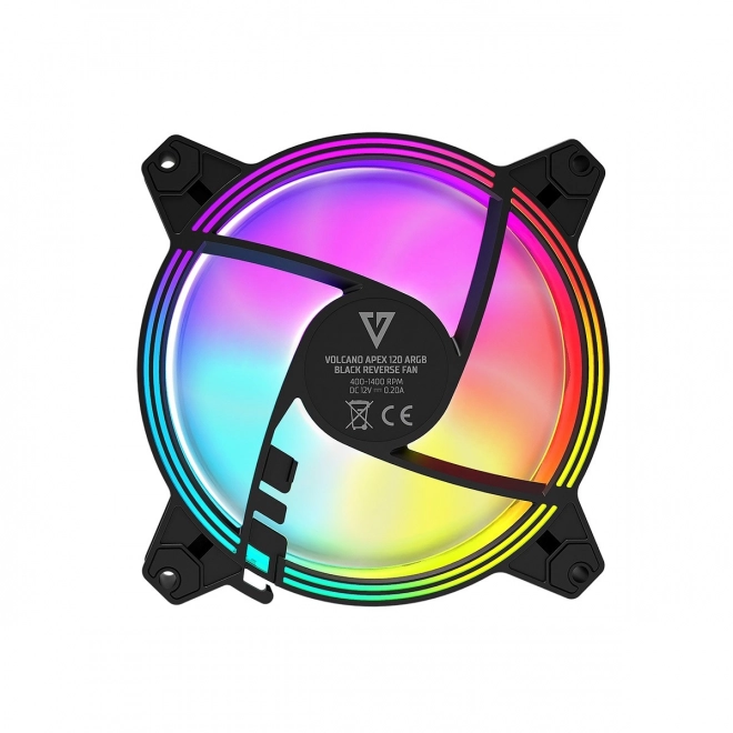 Ventilator reversibil ARGB 120x120x25 negru