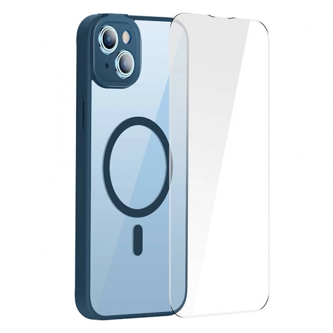 Carcasă magnetică și sticlă temperată Baseus pentru iPhone 14 Plus